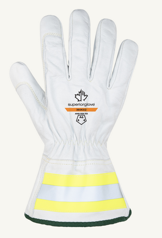 Superior Glove® Endura Pro® 365KX2 A6 Lineman Glove w/ 2-in Hi-Viz Cuff - back of hand